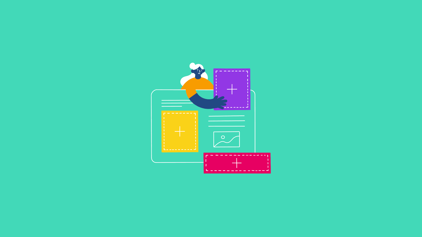 illustration of someone building a media kit