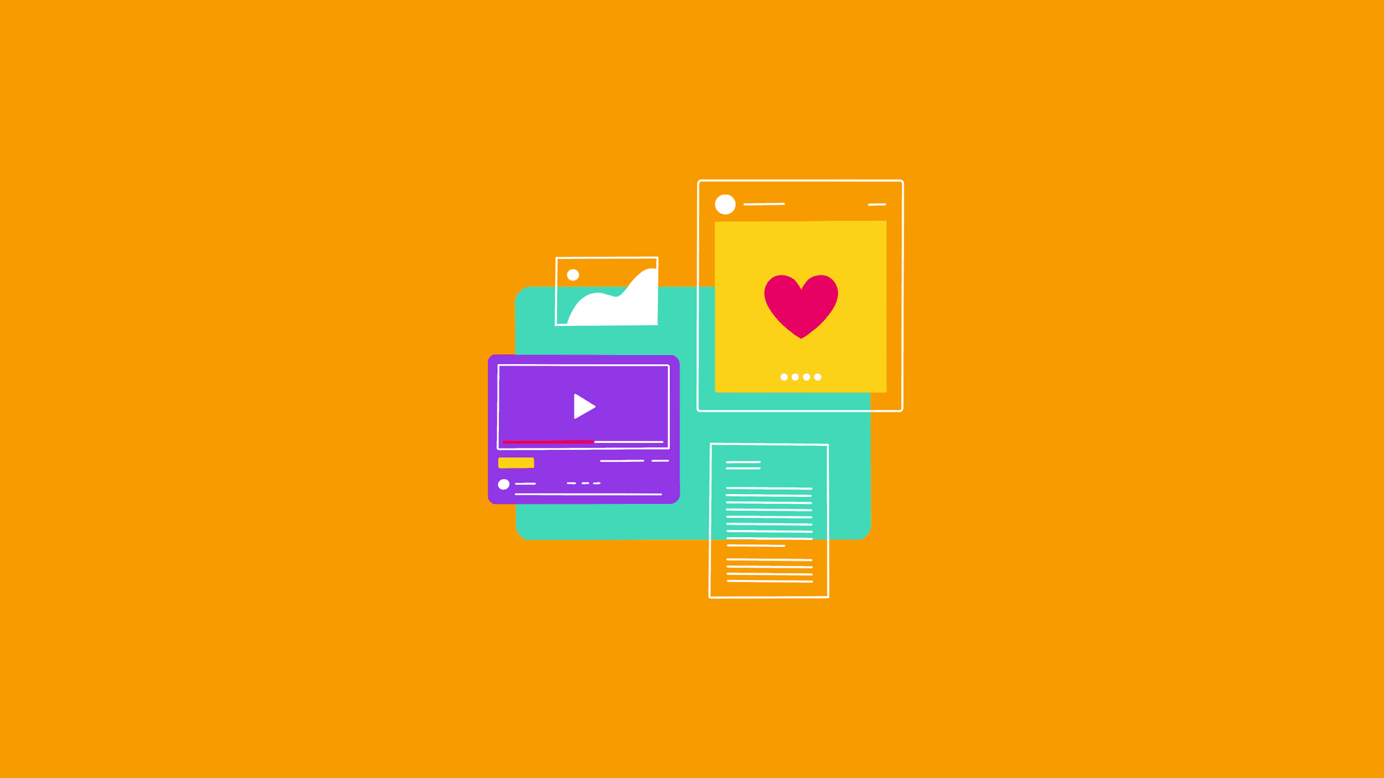 illustration of media kit components