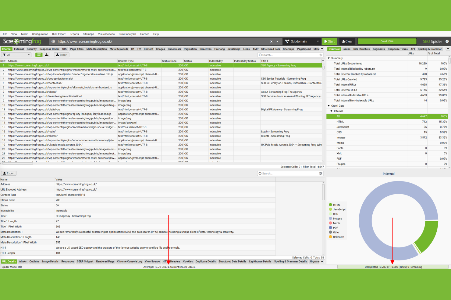 Screaming Frog screenshot - 10 Mejores Herramientas de Auditoría SEO en 2026
