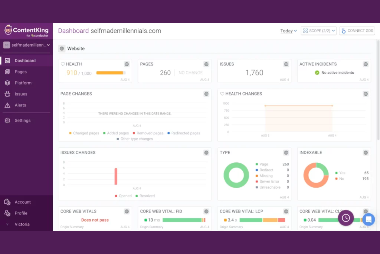 ContentKing screenshot - 10 Beste SEO-Audit-Tools im 2026