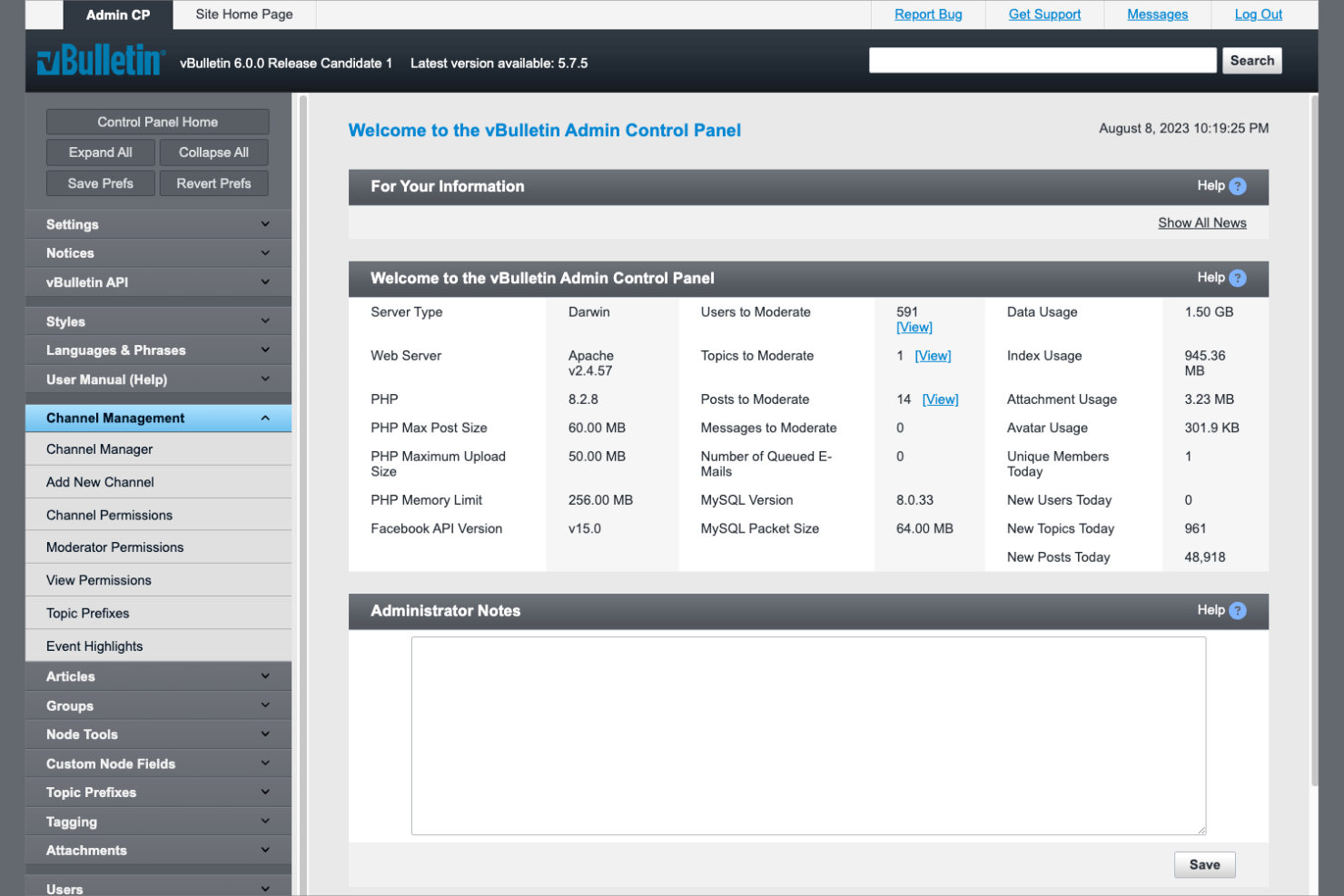 vBulletin screenshot - 10 mejores plataformas de software para comunidades en línea en 2026