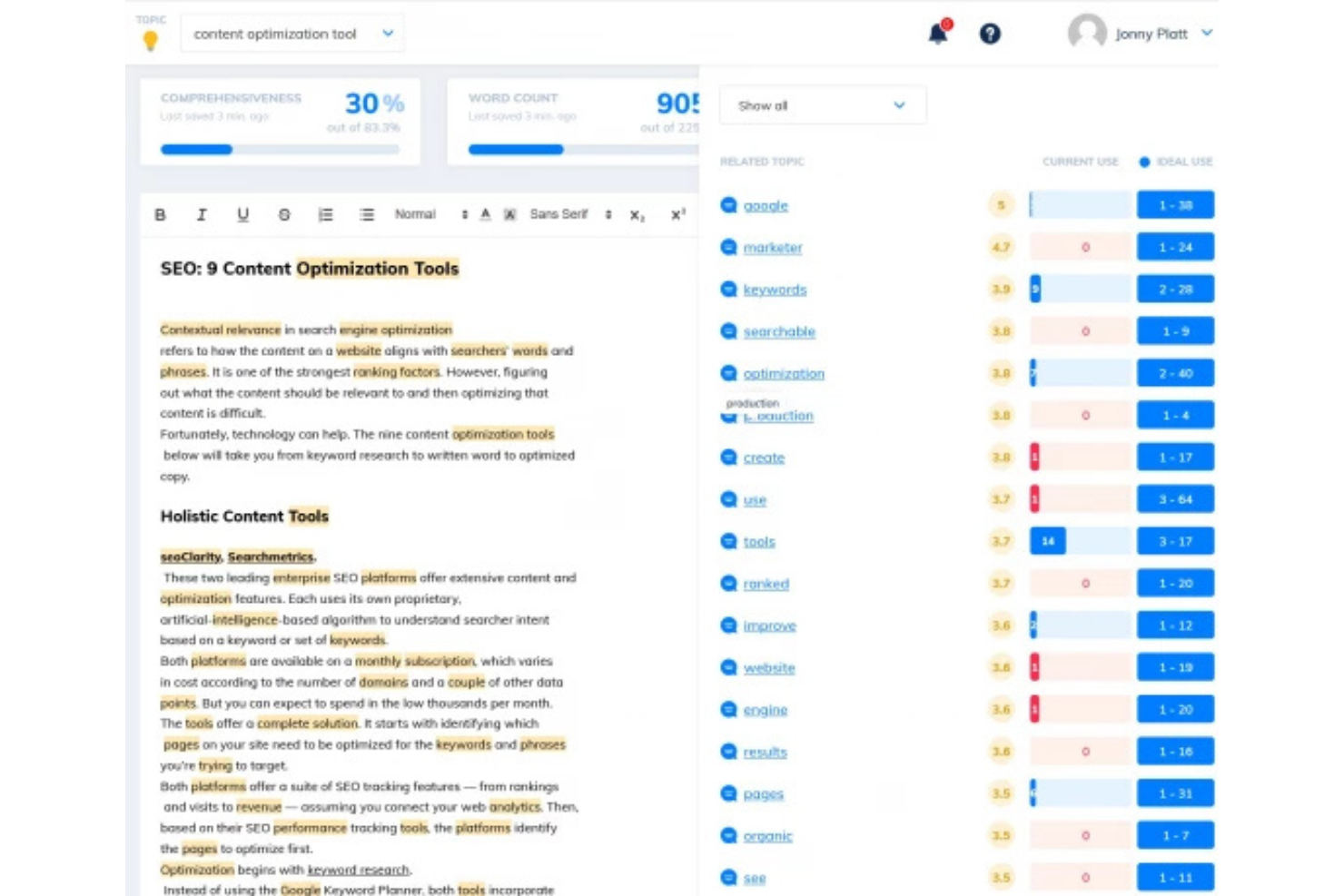 SEO Scout screenshot - 10 Migliori software per l’ottimizzazione dei contenuti web per 2026