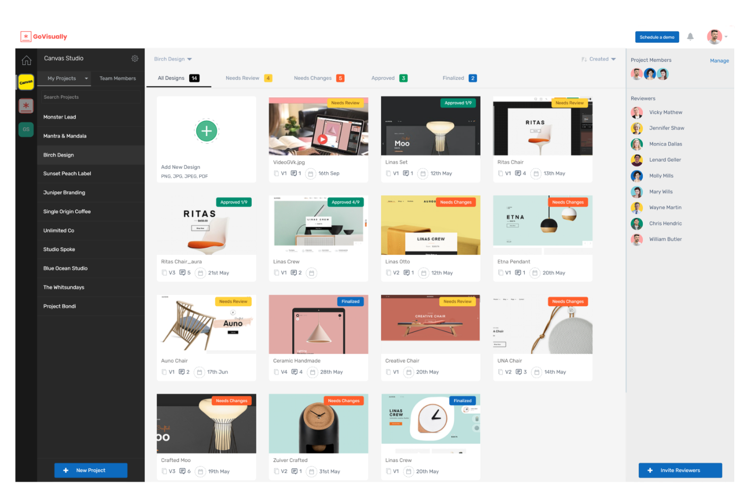 GoVisually screenshot - 10 Migliori Strumenti di Revisione e Approvazione dei Contenuti per 2026