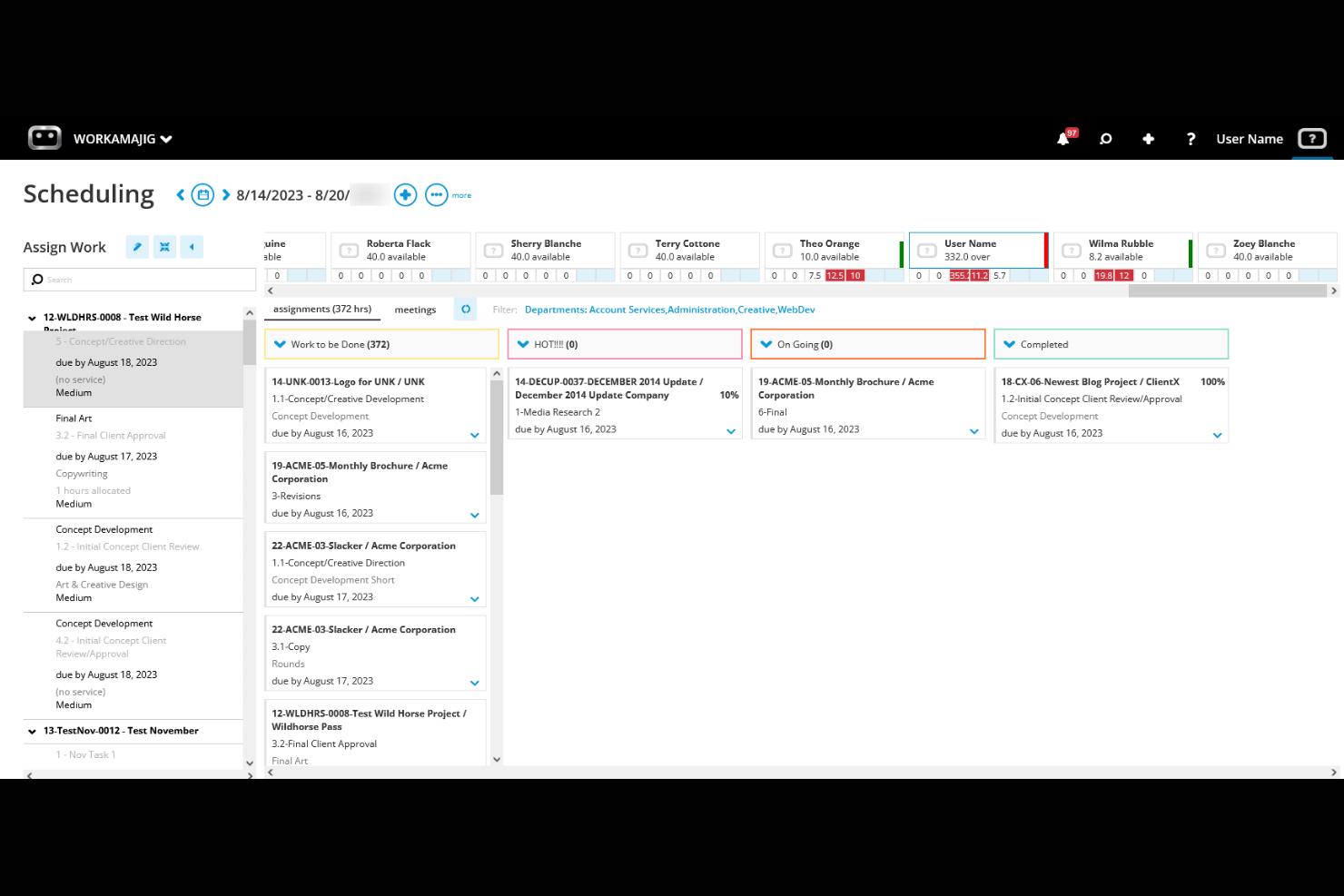 Workamajig screenshot - 10 Migliori Piattaforme di Gestione Creativa nel 2026