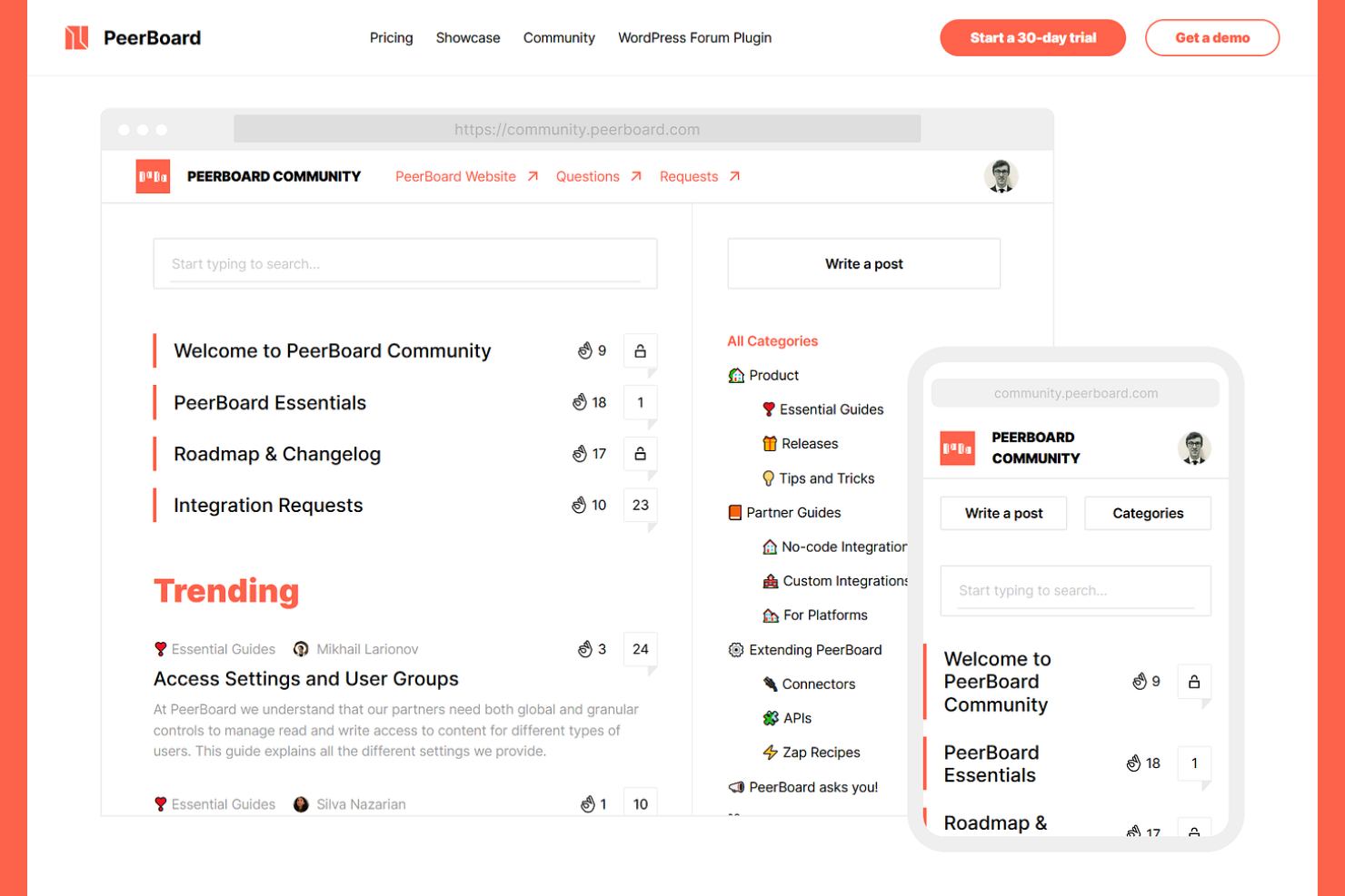 PeerBoard screenshot - 10 migliori software per creare comunità nel 2026