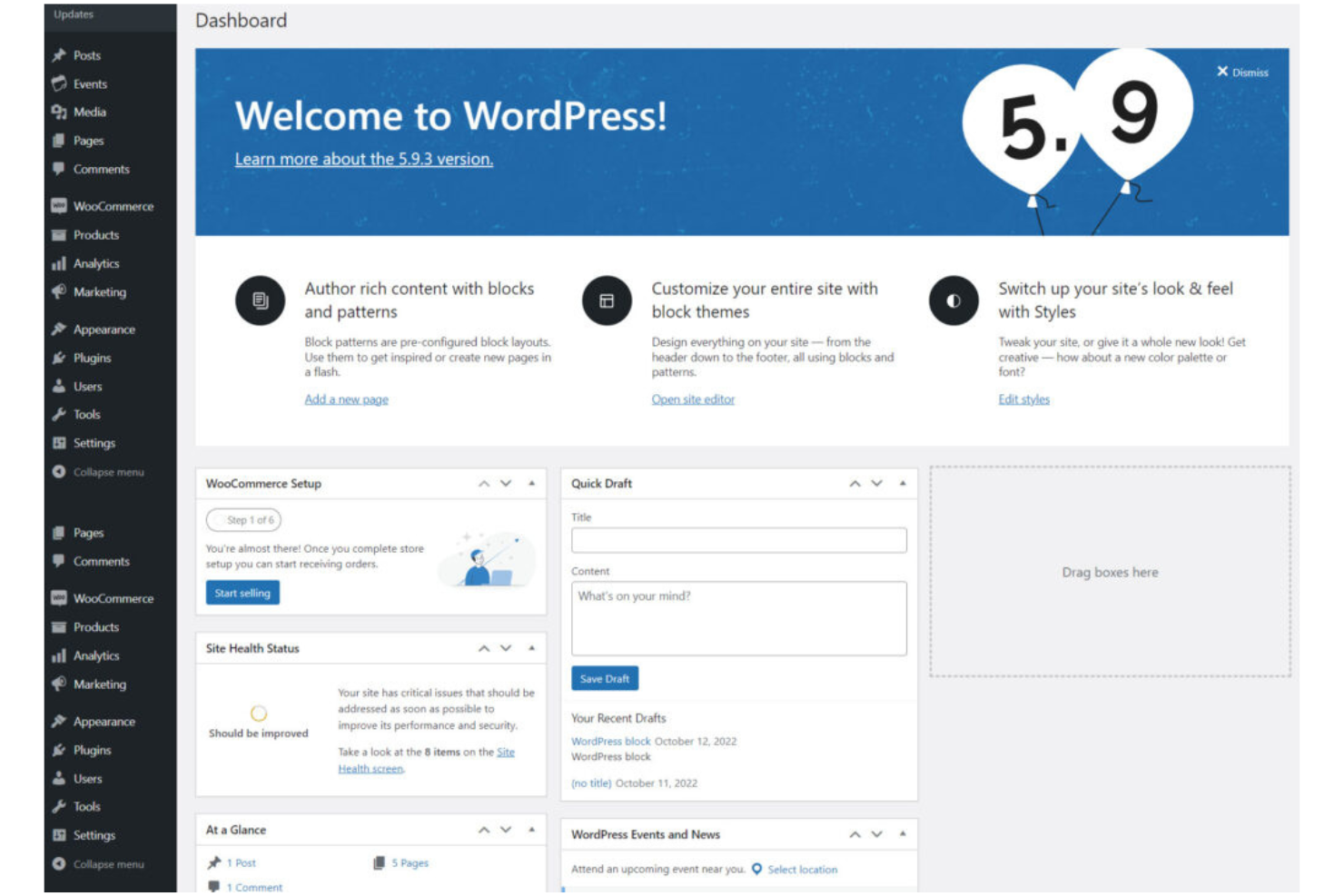 WordPress screenshot - 10 Migliori software per contenuti nel 2026