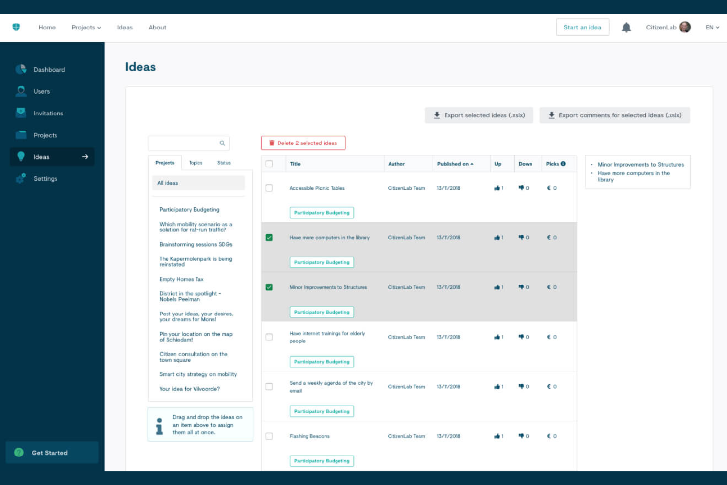 CitizenLab screenshot - 10 migliori soluzioni per il coinvolgimento della comunità per creatori di contenuti nel 2026