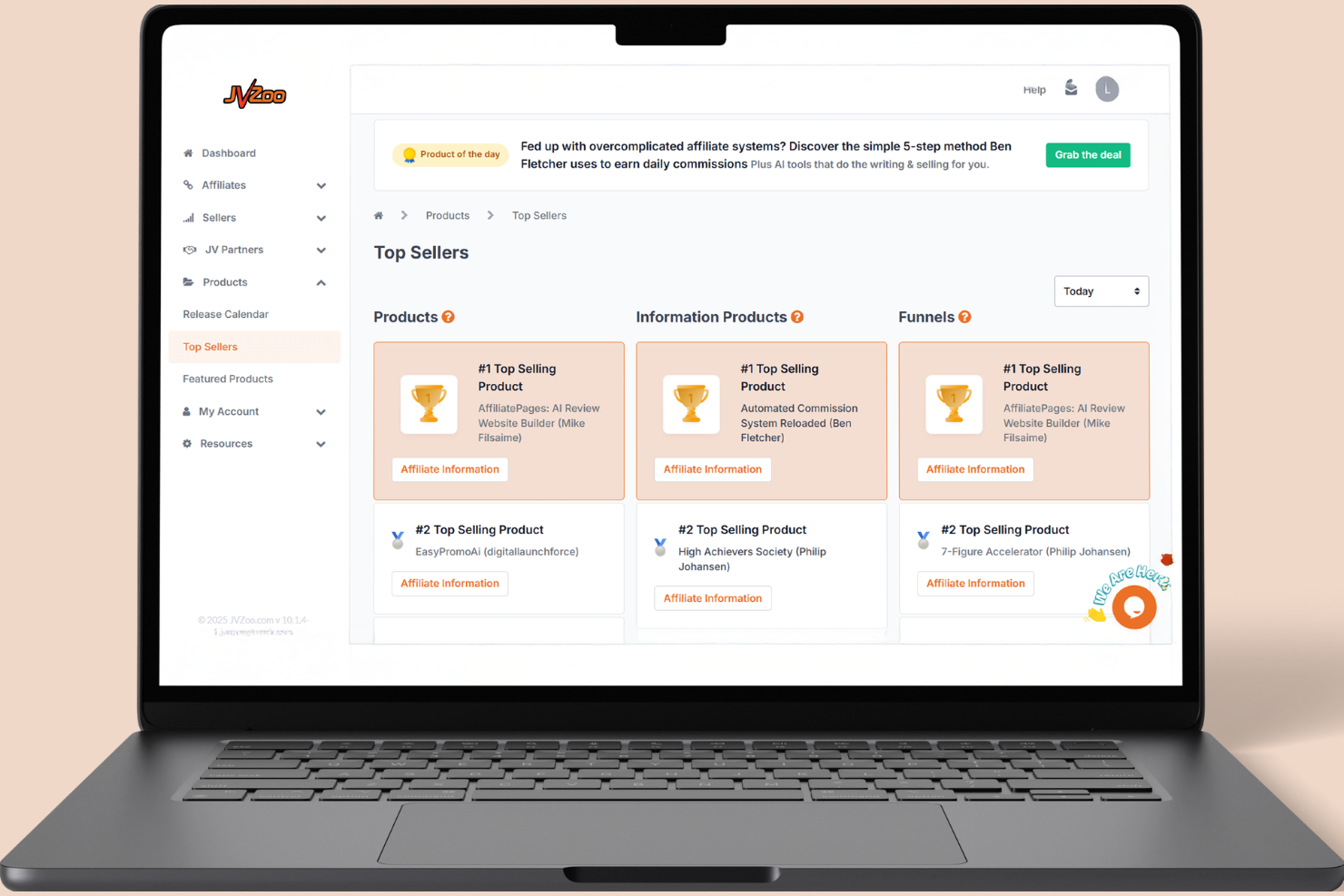 JVZoo screenshot - 10 Best Affiliate Networks in 2026