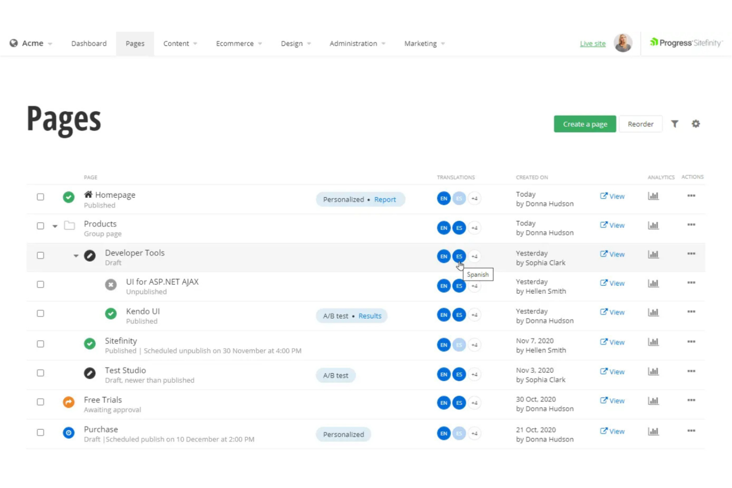 Progress Sitefinity screenshot - 10 Best Content Management Software in 2026