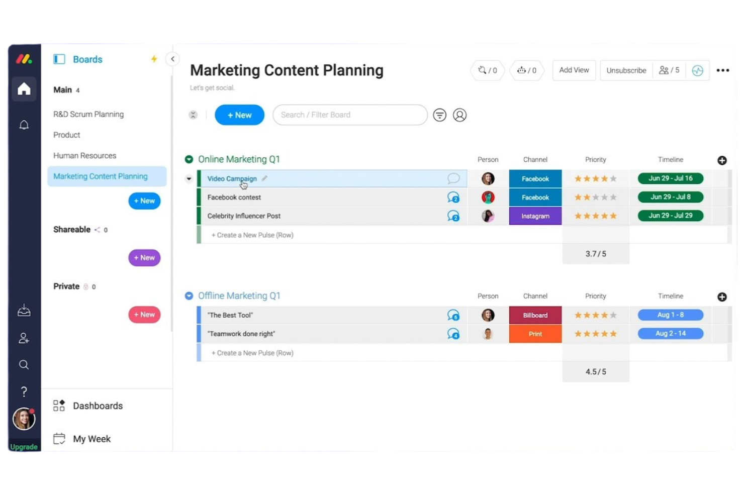 monday.com screenshot - 10 Best Content Management Software in 2026