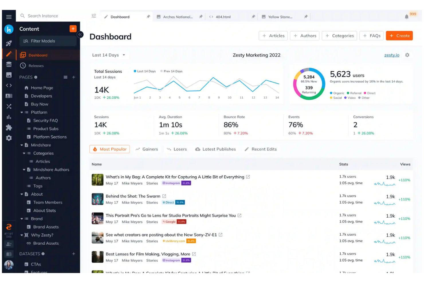 Zesty.io screenshot - 10 Best Content Management Software in 2026