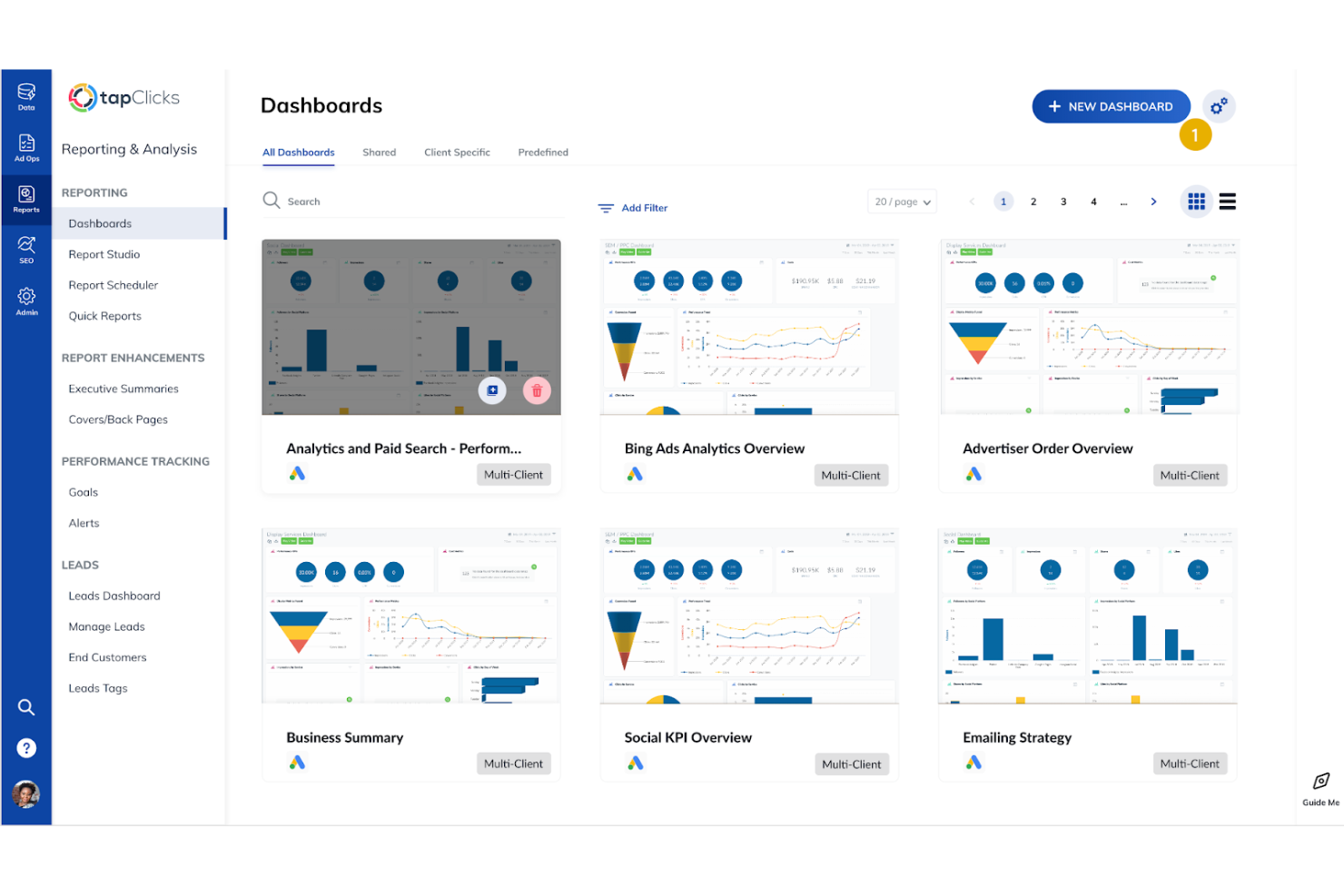 TapClicks screenshot - 10 Best SEO Reporting Tools In 2026