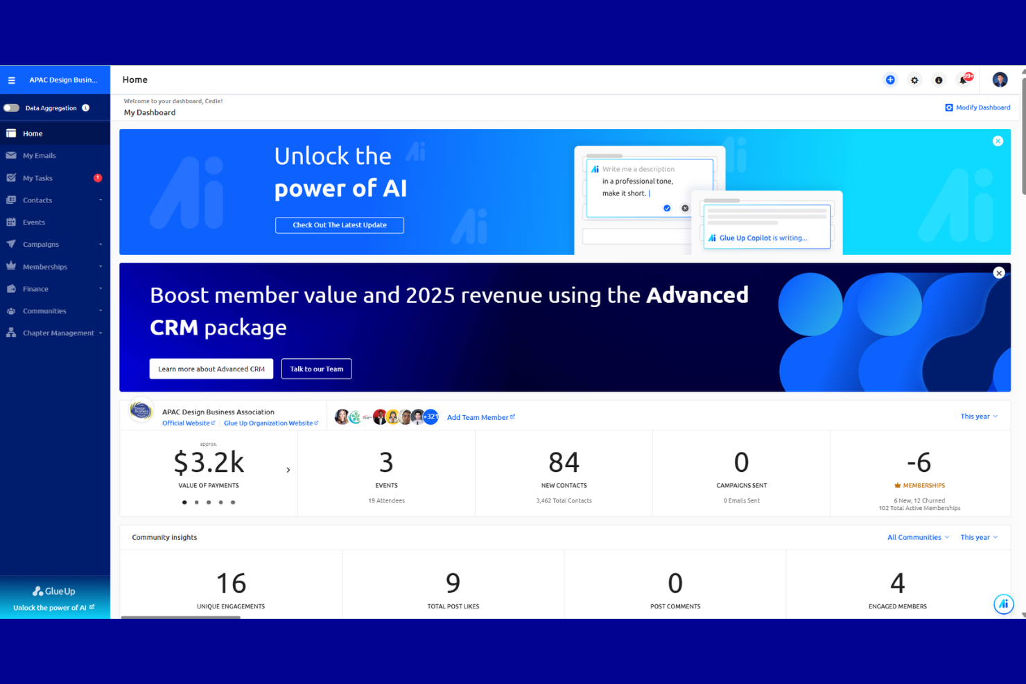 Glue Up screenshot - 10 Best Community Builder Software in 2026