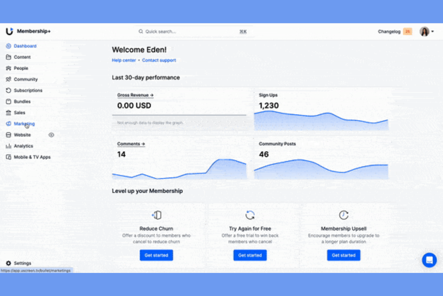 Uscreen screenshot - 10 Best Membership Website Builder in 2026