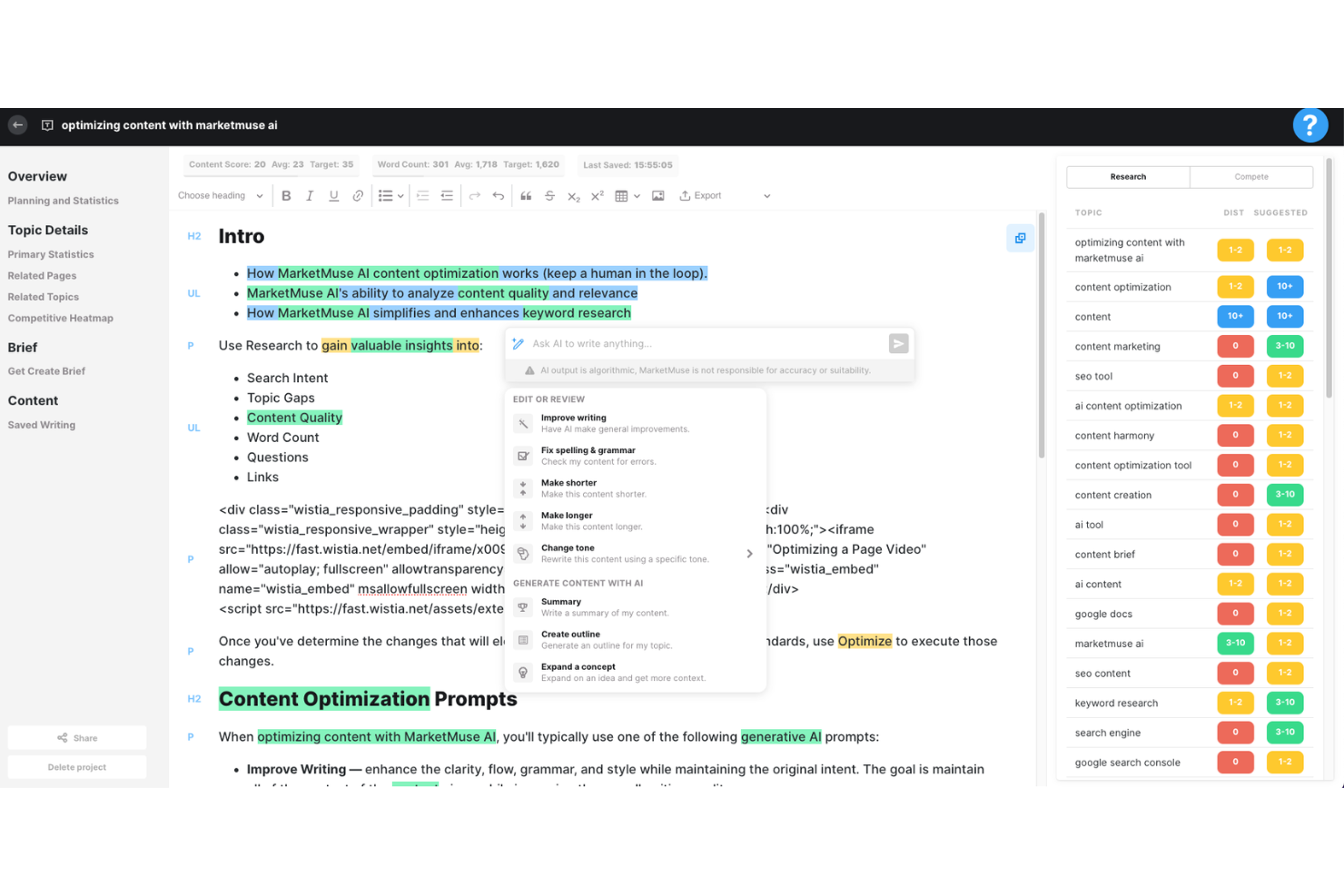 MarketMuse screenshot - 10 Best Content Planning Software in 2026