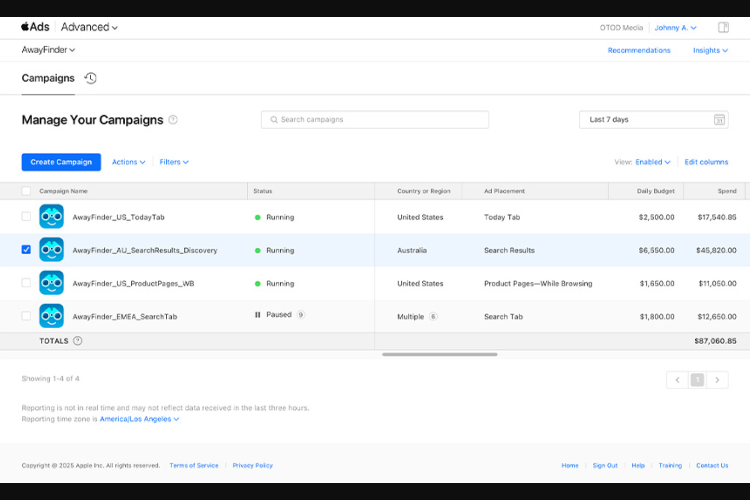 Apple Search Ads screenshot - 10 Best Mobile Advertising Platforms In 2026