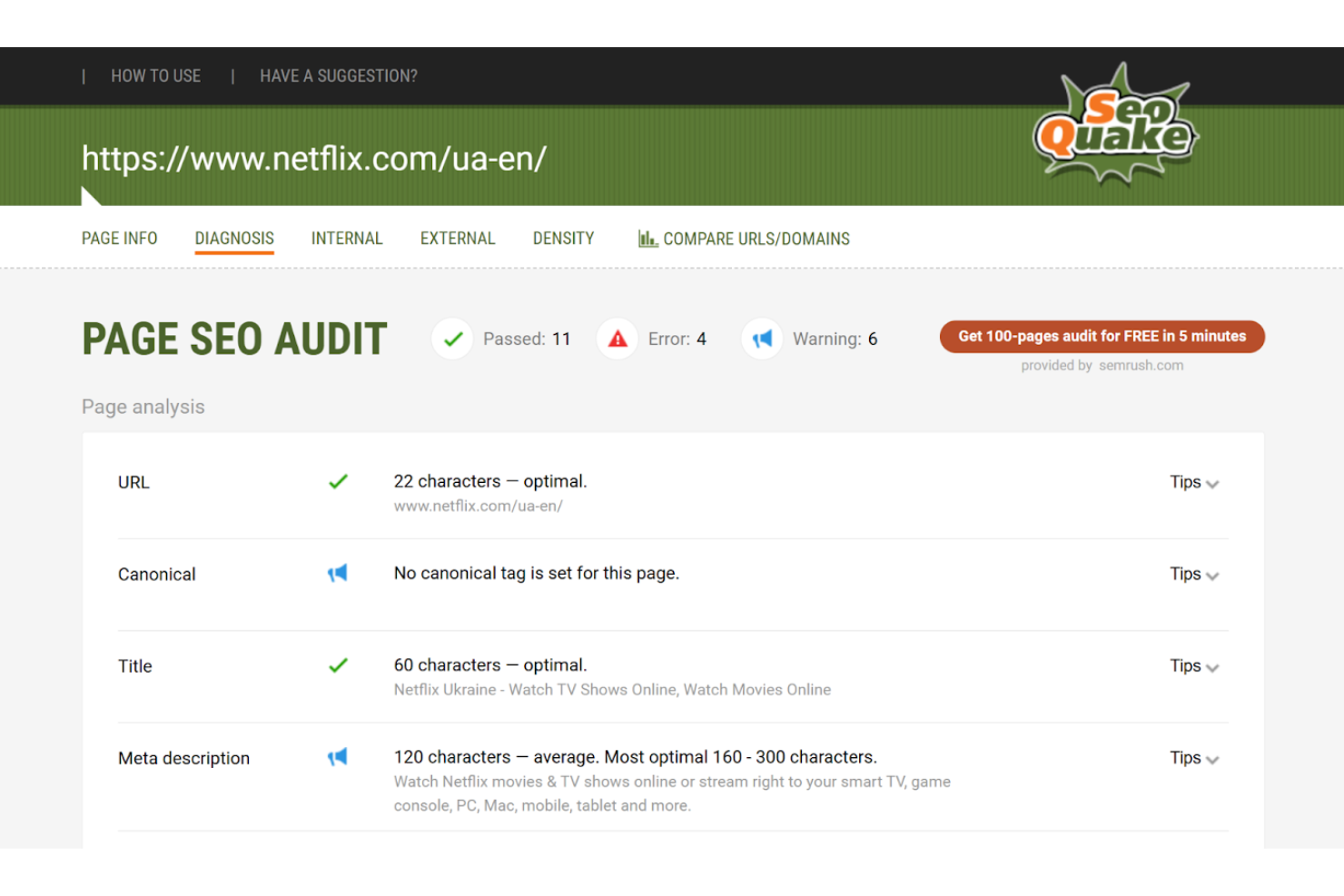 SEOquake screenshot - 9 Best SEO Tools in 2026