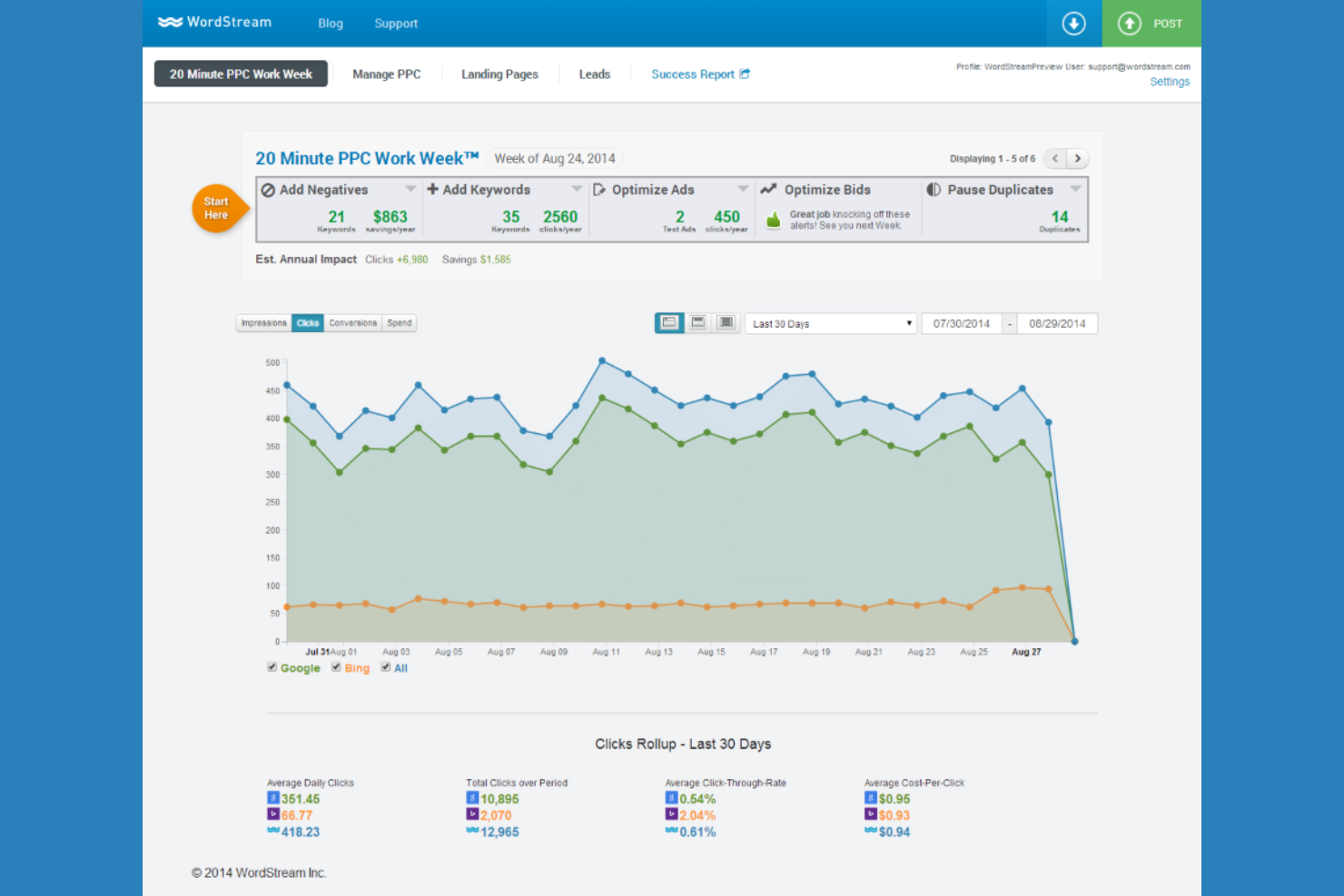 WordStream Advisor screenshot - 10 Best Social Media Advertising Software in 2026