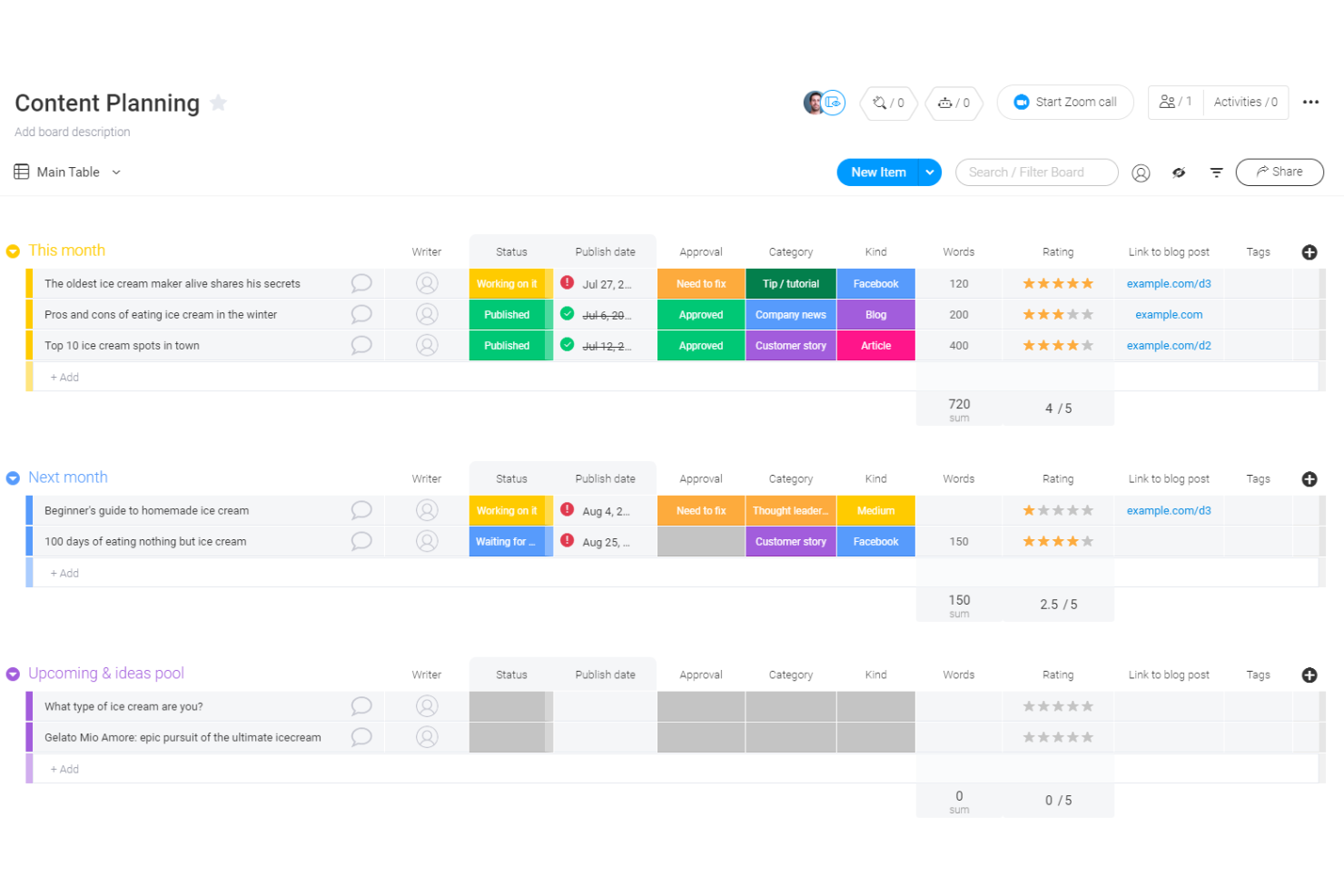 monday.com screenshot - 10 Best Content Calendar Software in 2026