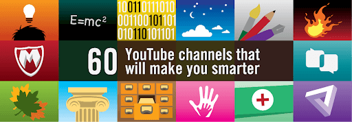 graphic of examples of educational youtube channels