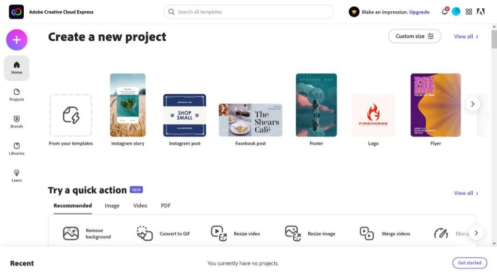 adobe creative cloud content creation software screenshot