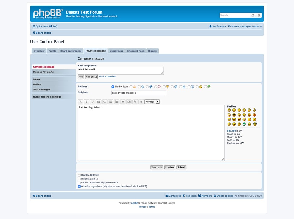 phpbb community forum software screenshot