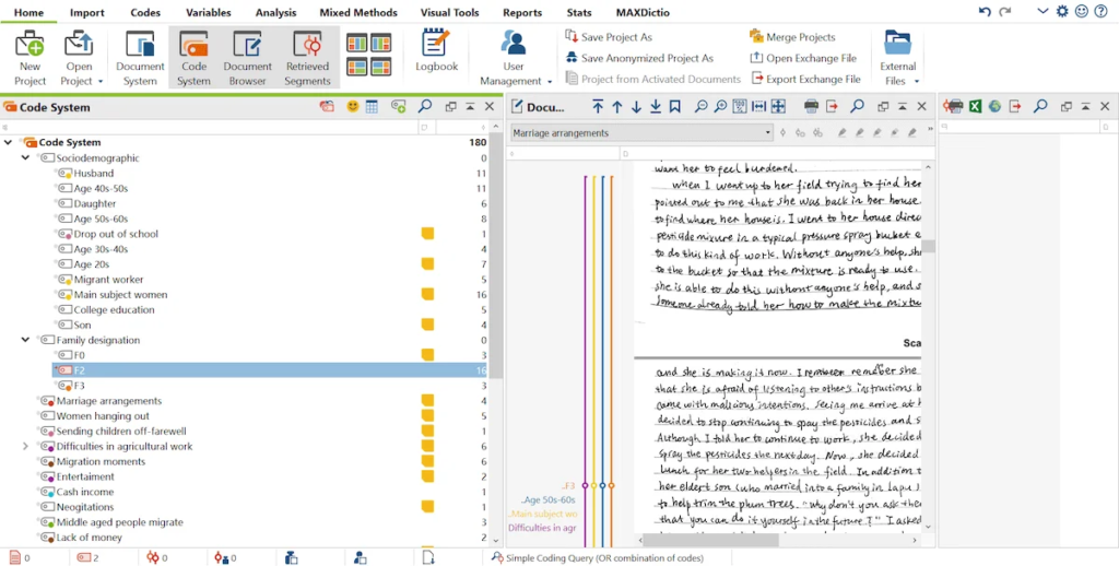 maxqda content analytics software screenshot