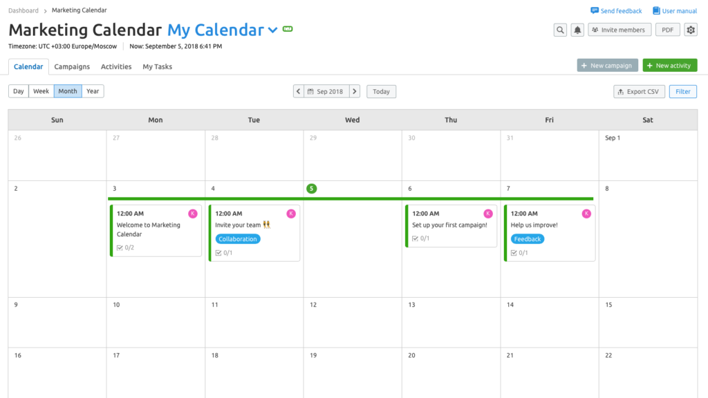  project management content calendar software: Semrush
