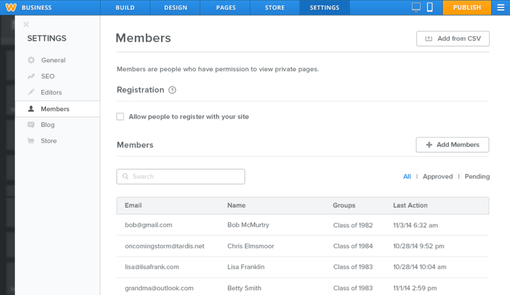 weebly membership website builder screenshot
