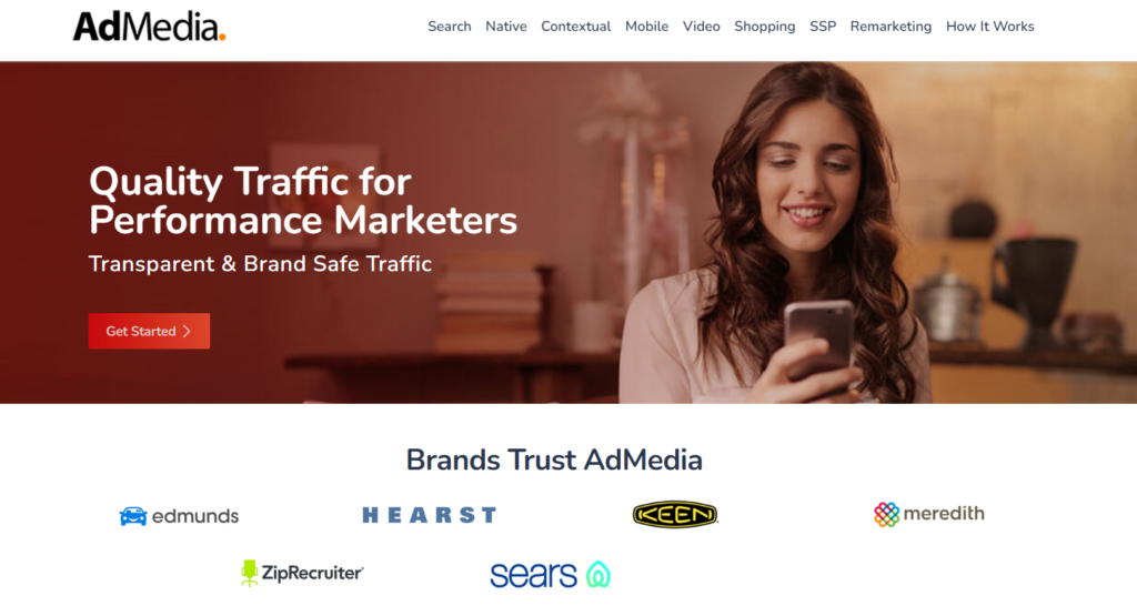 admedia video advertising network screenshot